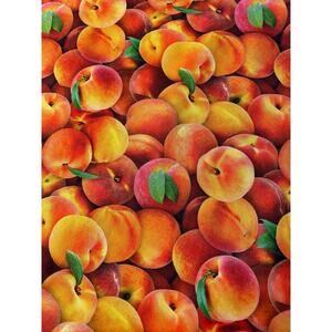 Realistic Look PEACH PEACHES Fabric Cotton Novelty Fruit Festival LAST YARD